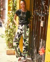 Chico's Printed Silky Soft Pants In White In Sand
