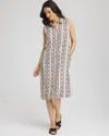 Chico's Printed Sleeveless Silk-twill Shirtdress In Black In Black