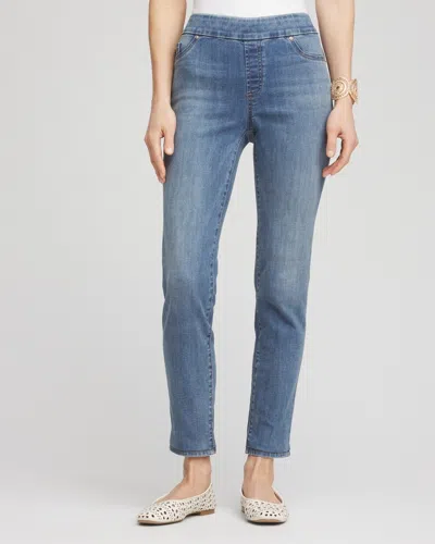 Chico's Pull-on Ankle Jeggings In Helena Indigo Size 12 |