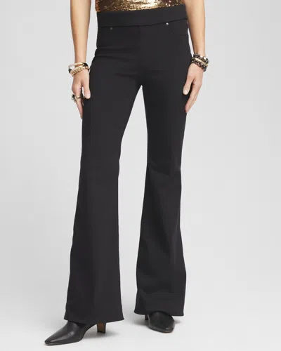 Chico's Pull On Flare Jeggings In Black Size 14 |