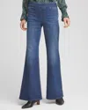 Chico's Pull On Flare Jeggings In Moonflower Indigo Size 18 |  In Moonflower Indigo