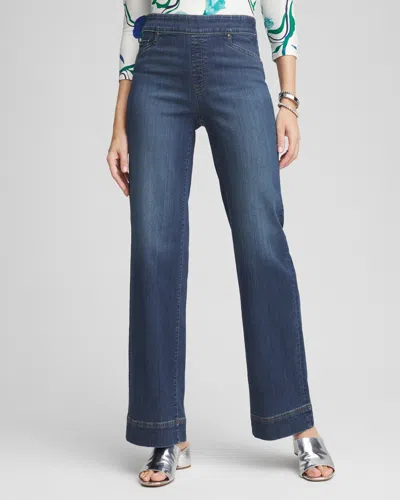 Chico's Pull-on Wide Leg Jeans In Paros Indigo Size 16 |
