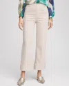 Chico's Pull-on Wide Leg Cuffed Jeans In Taupe Size 20 |  In Smokey Taupe