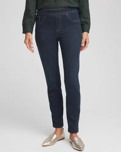 Chico's Pull-on Slim-fit Ankle Jeggings In Dark Wash Denim