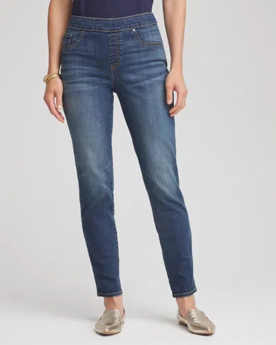 Chico's Pull-on Slim-fit Ankle Jeggings In Medium Wash Denim