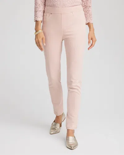 Chico's Pull-on Slim-fit Ankle Jeggings In Pink