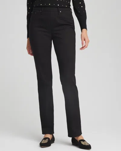 Chico's Pull-on Straight-leg Jeans In Black