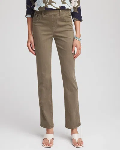 Chico's Pull-on Straight-leg Jeans In Nettle Leaf