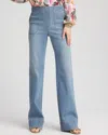 Chico's Pull-on Wide-leg Jeans In Light Wash Denim Size 18 |  In Amilla Indigo