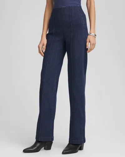 Chico's Pull-on Wide-leg Trouser Jeans In Bridge Street Rinse In Blue