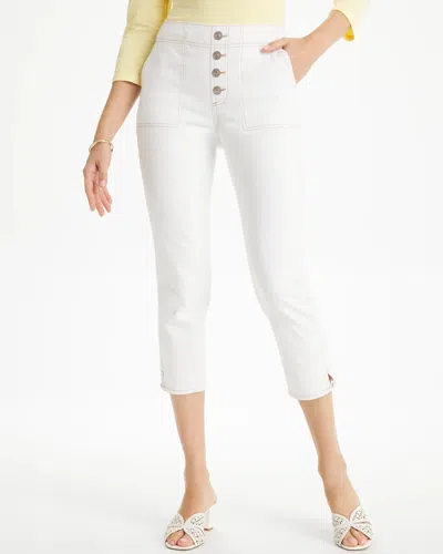 Chico's Pull-on 22" Capri Jeans In White