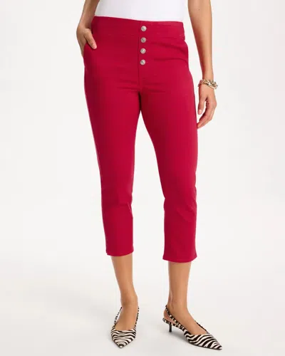 Chico's Pull-on Capri Jeans In Cherry Lush In Multi