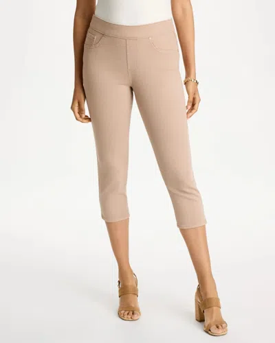 Chico's Pull-on Capri Jeans In Mocha Mousse In Brown