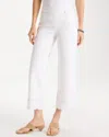Chico's Pull-on Wide-leg White Crop Jeans In Multi