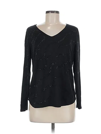 Pre-owned Chico's Pullover Sweater In Black