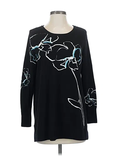 Pre-owned Chico's Pullover Sweater In Black