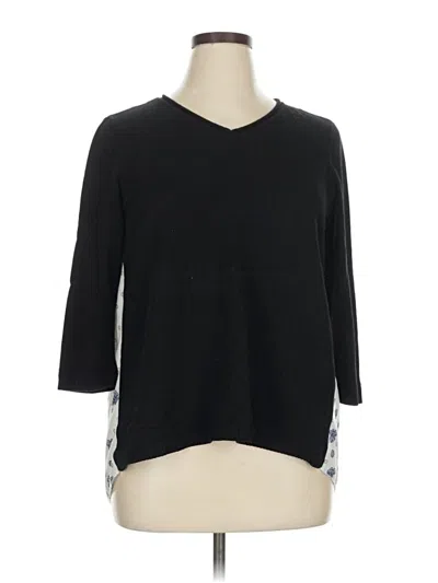 Pre-owned Chico's Pullover Sweater In Black