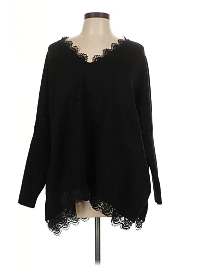 Pre-owned Chico's Pullover Sweater In Black