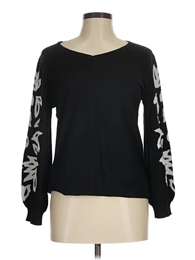 Pre-owned Chico's Pullover Sweater In Black