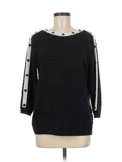 Pre-owned Chico's Pullover Sweater In Black
