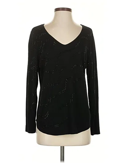 Pre-owned Chico's Pullover Sweater In Black