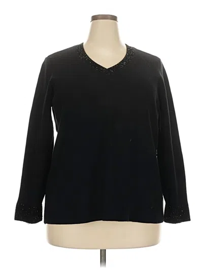 Pre-owned Chico's Pullover Sweater In Black