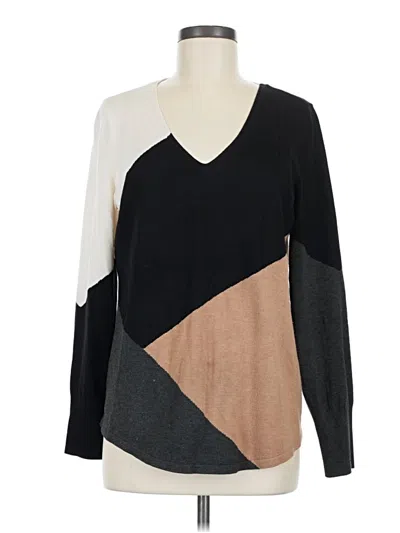 Pre-owned Chico's Pullover Sweater In Black