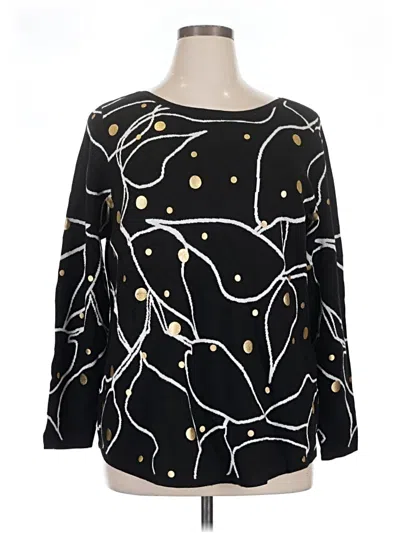 Pre-owned Chico's Pullover Sweater In Black