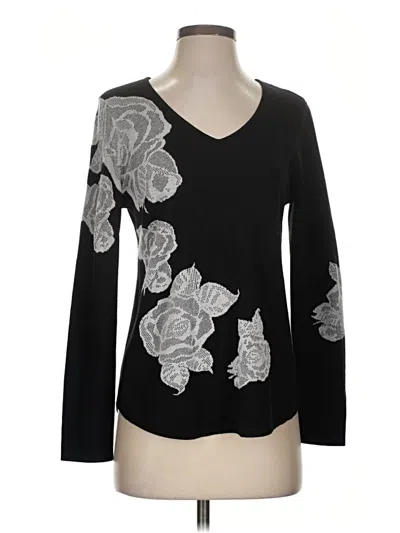 Pre-owned Chico's Pullover Sweater In Black