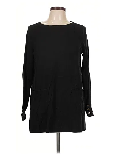 Pre-owned Chico's Pullover Sweater In Black