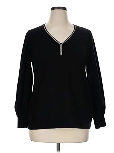 Pre-owned Chico's Pullover Sweater In Black