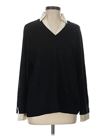 Pre-owned Chico's Pullover Sweater In Black