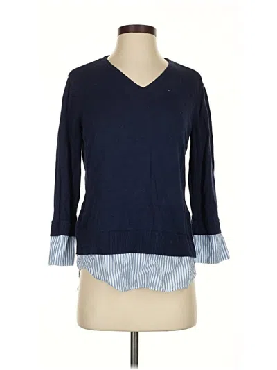 Pre-owned Chico's Pullover Sweater In Blue