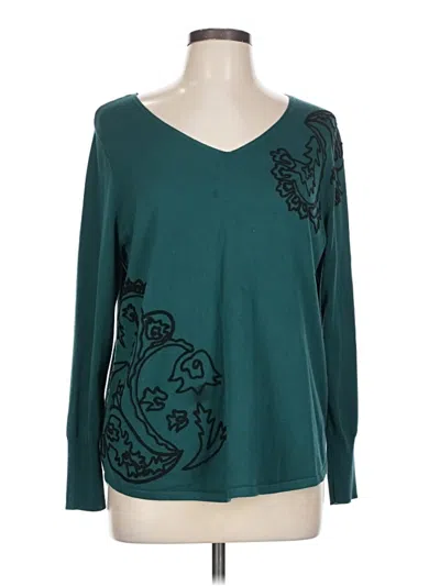 Pre-owned Chico's Pullover Sweater In Blue