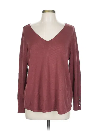 Pre-owned Chico's Pullover Sweater In Burgundy