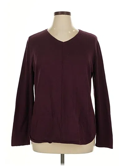 Pre-owned Chico's Pullover Sweater In Burgundy