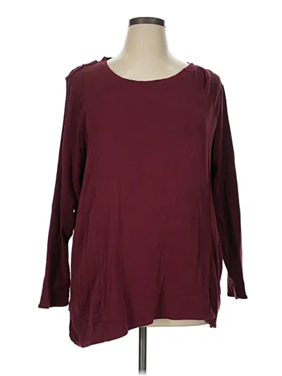 Pre-owned Chico's Pullover Sweater In Burgundy