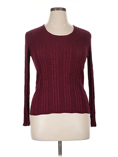 Pre-owned Chico's Pullover Sweater In Burgundy