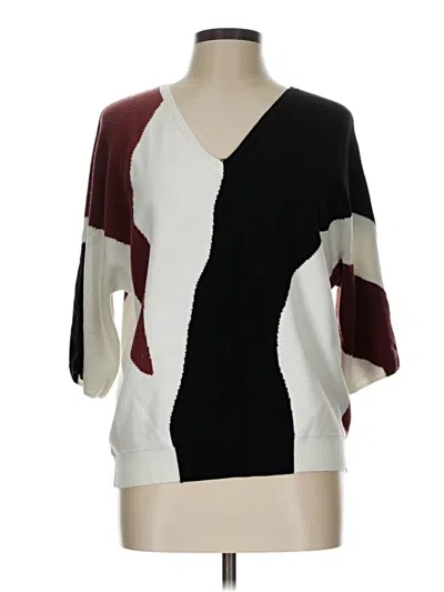 Pre-owned Chico's Pullover Sweater In Burgundy