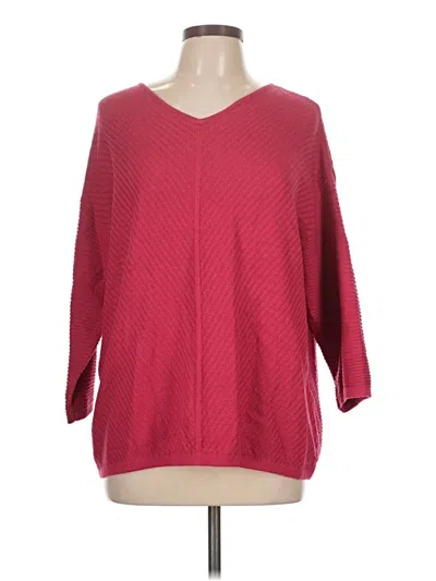 Pre-owned Chico's Pullover Sweater In Burgundy