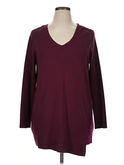 Pre-owned Chico's Pullover Sweater In Burgundy