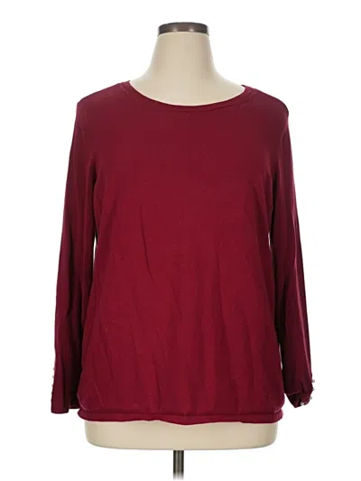 Pre-owned Chico's Pullover Sweater In Burgundy