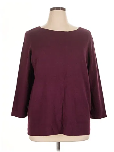 Pre-owned Chico's Pullover Sweater In Burgundy