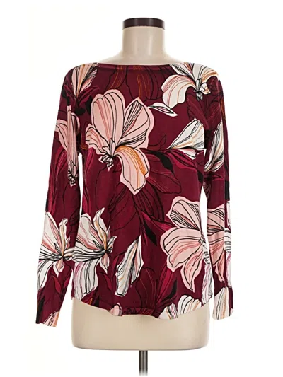Pre-owned Chico's Pullover Sweater In Burgundy