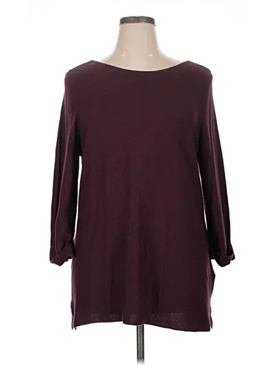 Pre-owned Chico's Pullover Sweater In Burgundy