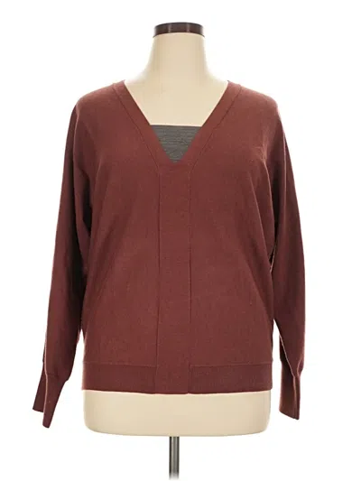 Pre-owned Chico's Pullover Sweater In Burgundy