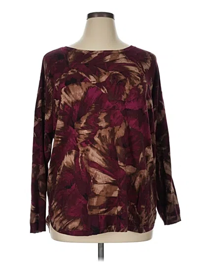 Pre-owned Chico's Pullover Sweater In Burgundy