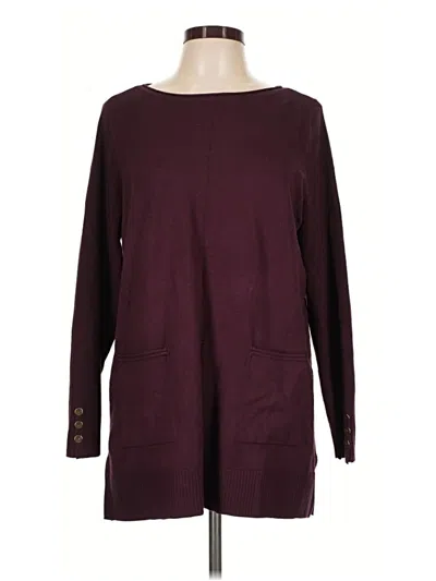 Pre-owned Chico's Pullover Sweater In Burgundy