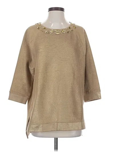 Pre-owned Chico's Pullover Sweater In Gold