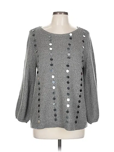 Pre-owned Chico's Pullover Sweater In Gray